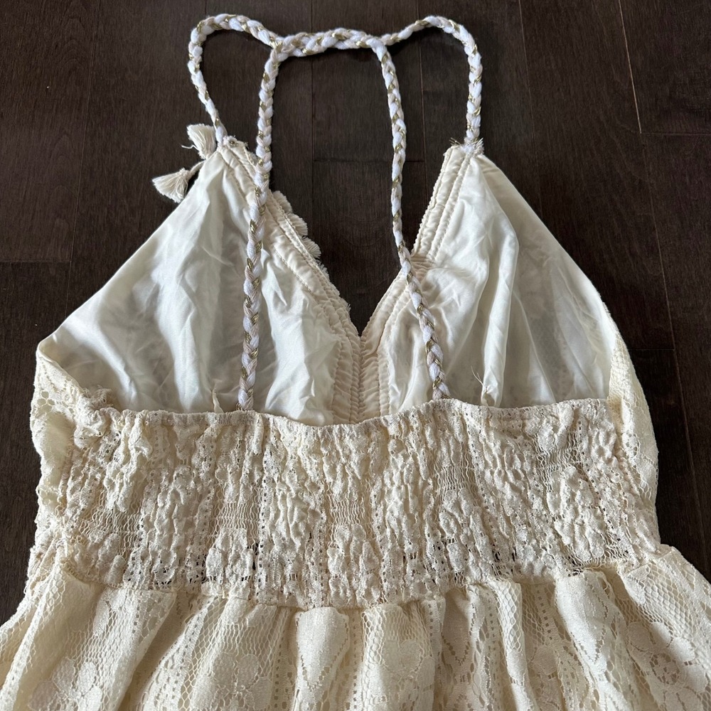 Chic Lace Cream Midi Dress - Picture 11 of 11